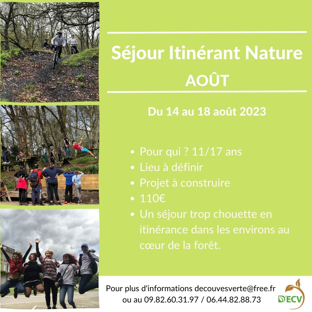 Séjour itinérant Nature août 2023