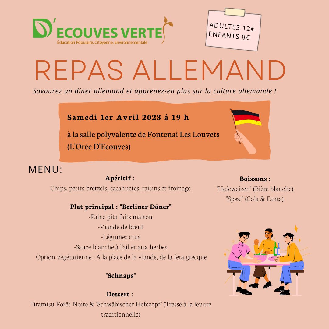 Repas Allemand organisé par Elena notre volontaire Européenne